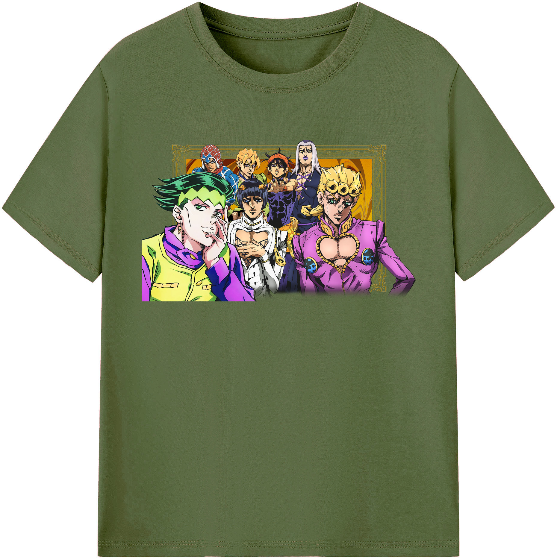 （画像用） ジョジョの奇妙な冒険 ジョルノ?ジョバァーナ JoJo's Bizarre Adventure Giorno Giovanna 綿100％半袖Tシャツ（フロントプリント）